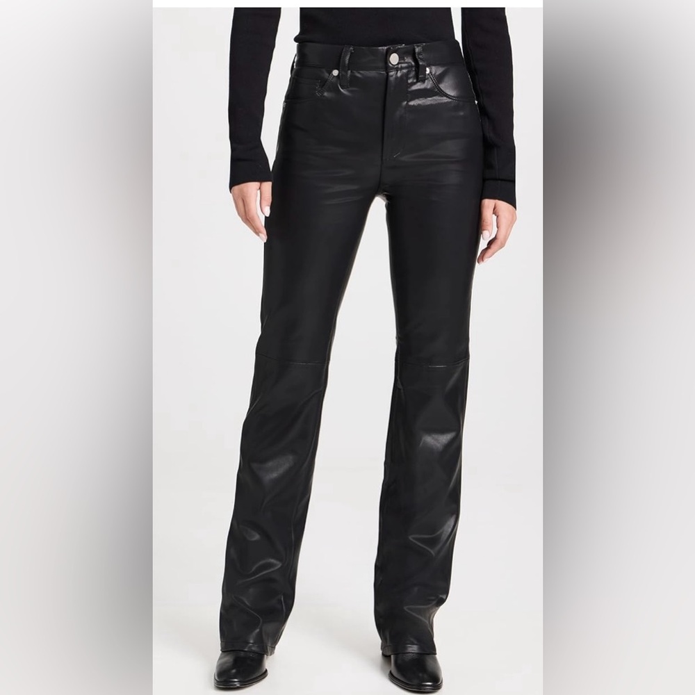 Blank NYC Vegan Leather Hoyt Mini Bootcut Pants in Trade Mark